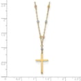 thumbnail image 3 of Primal Gold 14 Karat Tri-Color Diamond-cut Beaded Cross Necklace, 3 of 4