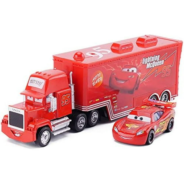 2pcs Chick Hicks Lightning McQueen Uncle Container Truck 1:55 Diecast Metal Modle Birthday Gift Toy For Kid