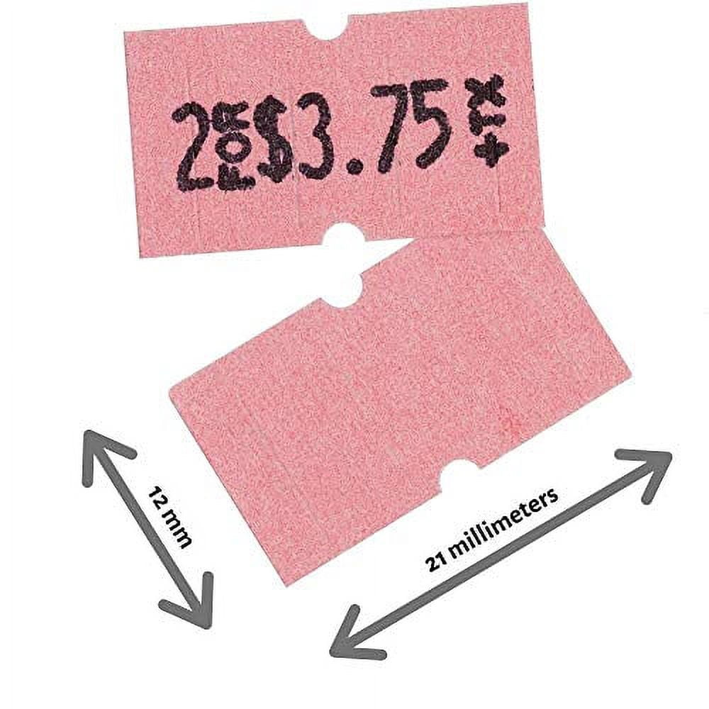 Perco 1 Line Pink Labels - 1 Sleeve, 8,000 Blank Pricing Labels for Perco 1 Line Price and Date Guns