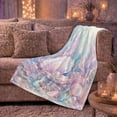 thumbnail image 6 of Enchanted Pearl Clam Seahorse Ocean, Peaceful Coastal Landscape Scene, Warm Flannel Blanket for Beach House and Living Room, Beach Lovers Thanksgiving Gift, Coastal Home Decor, 6 of 9