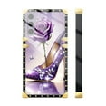 thumbnail image 3 of FKBRCL4U Compatible with Samsung Galaxy S24 S25 Case, High Heeled Purple Diamond Rose Luxury Golden Decoration for Girl Women Soft TPU Shockproof Protective Hard PC Back, 3 of 7