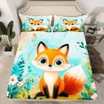 thumbnail image 2 of Castle Fairy Child Teens Cute Animal Fox Full Size Sheets,Chic Floral Flowers Bed Sheets, 2 of 7