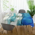 thumbnail image 5 of Coolnut Outdoor & Indoor Rectangle Tablecloth,Golden and Blue Marble Texture Dinner Table Cover for Patio, Picnic, Holiday Party 60x60In, 5 of 7