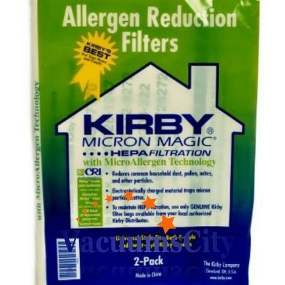 Compatible with Kirby Santria Upright Style F Hepa Micron Magic Bags 2 Pk Part # 205808,205811A