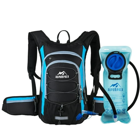 RUPUMPACK Insulated Hydration Backpack Pack with BPA Free 2L Water Bladder - Keeps Liquid Cool up to 4 Hours, Prefect Outdoor Gear for Hiking, Running, Cycling, Camping, Skiing, 15L Black +