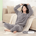 thumbnail image 4 of Traje cálido de hada engrosado para mujer, otoño e invierno, polar coral, cálido, suelto, pijama de talla grande, ropa exterior para mujer, pantalones holgados, 4 of 5