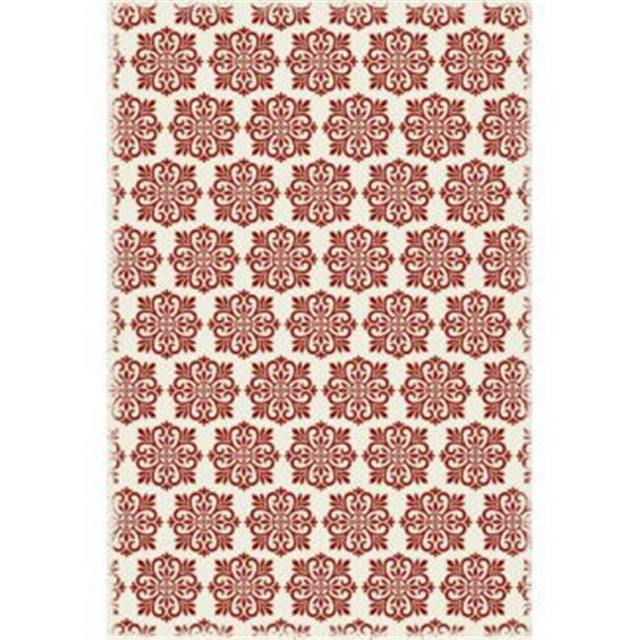Aspen Brands RUG1R46 Tapis Design Européen Moderne 4 x 6 Pi - Rouge & Blanc