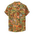 thumbnail image 4 of Hombres Casual Botones Playa Extraño Estampado Turndown Camisa de manga corta Blusa Pompotops oipoqjl47293, 4 of 9