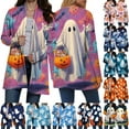 thumbnail image 5 of Hessimy Women's Lightweight Halloween Cardigans Casual Loose Long Sleeve Vintage Fall Cardigan Jackets(Light Blue,XXXL), 5 of 9