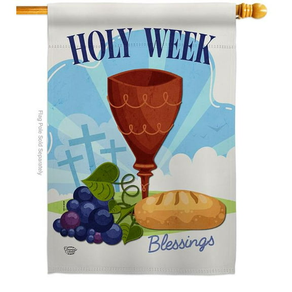 Ornament Collection H192363-BO Holy Week Religious Faith Double-Sided Garden Decorative House Flag, Multi Color