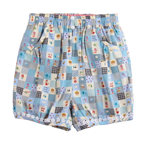 Richie House Girls' Home Sweet Home Quilt-Style Shorts RH0276
