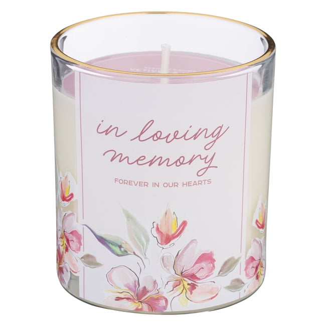 With Love Natural Soy Wax Scented Candle W/Essential Oils Pink Floral Glass Jar W/Cotton Wick - In Loving Memory Foreve (Hardcover)