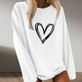 thumbnail image 2 of Holiday Usmixi Womens Sweatshirt Winter Womens Crewneck Sweatshirt Valentine's Day Fashion Heart Print Sweater Long Sleeve Loose Cozy Knitted Ribbed Pullover Sweatshirt Tops Big Saving, 2 of 4