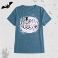 thumbnail image 7 of TANGQIOP Women'S T-Shirts Tops Halloween Funny Pumpkin Letter Short Cap Top Sleeve Crew Neck Tee Irregular Hem Loose Fit Navy XL, 7 of 7
