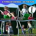 thumbnail image 3 of Sportspower 800LBS Park Ridge Metal Swing Set for Kids Ages 3-8, Backyard Playset with 2 Swings, Standing Swing, Roman Glider, Teeter Totter, 5-Ft Slide with Lifetime Warranty, BONUS Anchor Kit, 3 of 6