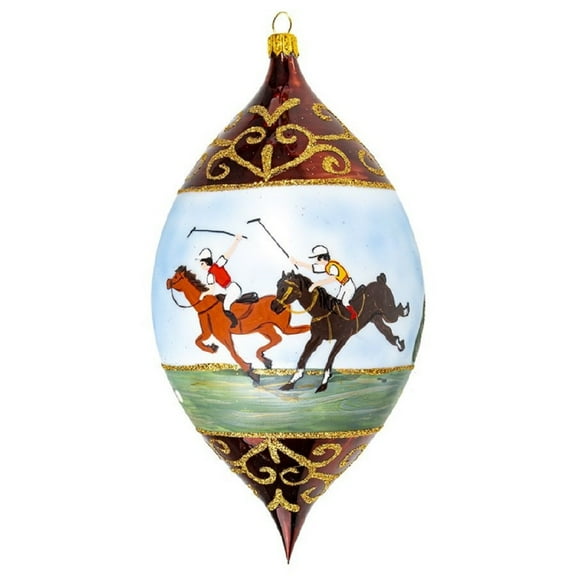 Vintage Drop Polo Ponies Polish Glass Christmas Ornament