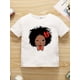 thumbnail image 1 of Cute Black Girl Graphic Crew Neck Short Sleeve T-shirt Girls Summer Clothes, 1 of 6