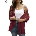 thumbnail image 3 of PULLIMORE Womens Lightweight Summer Cardigan Casual Open Front 3/4 Sleeve Cardigans Coat (2XL, Red), 3 of 8