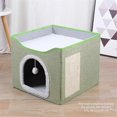 thumbnail image 2 of Large Cat Bed with Ball Hanging and Scratch Pad Foldable Cat Beds,A, 2 of 5