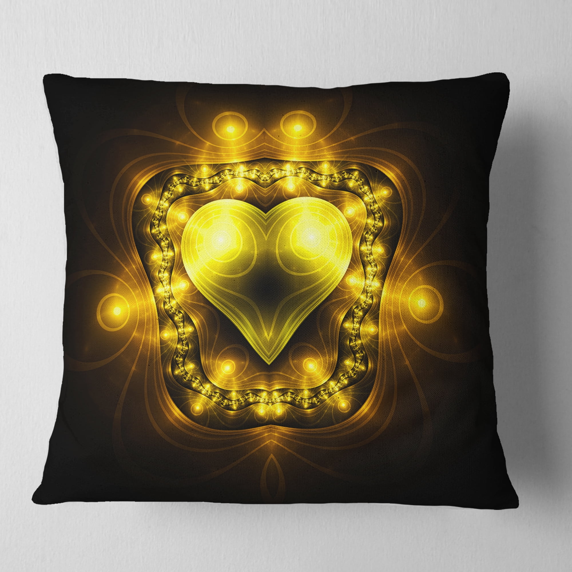 Designart 16" x 16" Black Polyester Throw Pillow