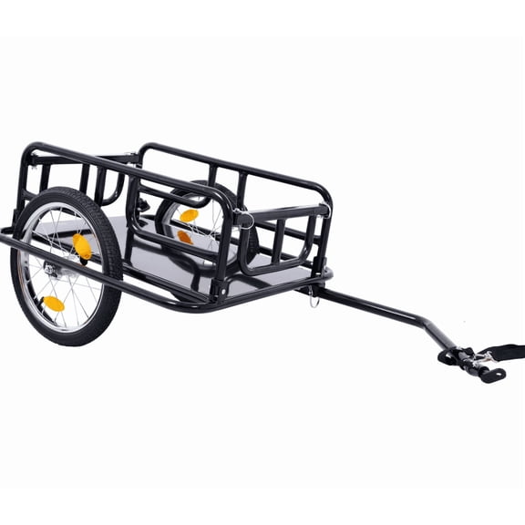 Foldable Bike Trailer with Universal Hitch & 16" Wheels for Large Cargo