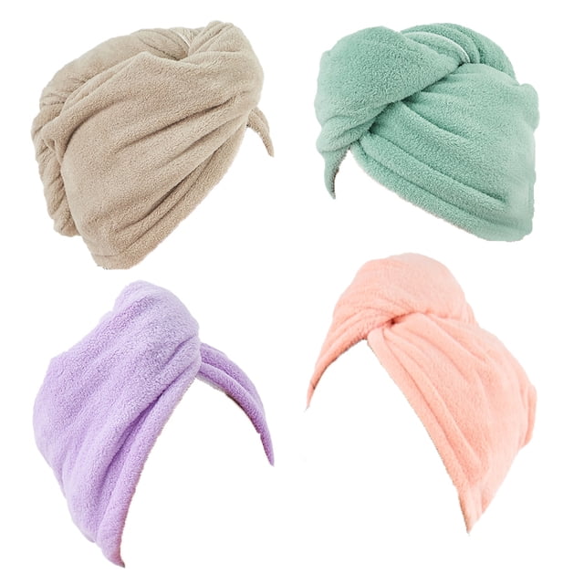 Paquete de 4 toallitas para envolver el cabello Express, pañuelos de microfibra, toallitas para envolver el cabello húmedo, secado rápido