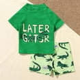 thumbnail image 3 of 1-5T Toddler Baby Boys' Rash Guard Set - 2 Piece UPF 50+ Swim Trunks and Short Sleeve Swim Shirt, 3 of 8