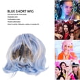 thumbnail image 4 of Peluca Corta Sintética Azul, Una Peluca Corta de Color Azul Transpirable Artificial Para La Vida Diaria, 4 of 7