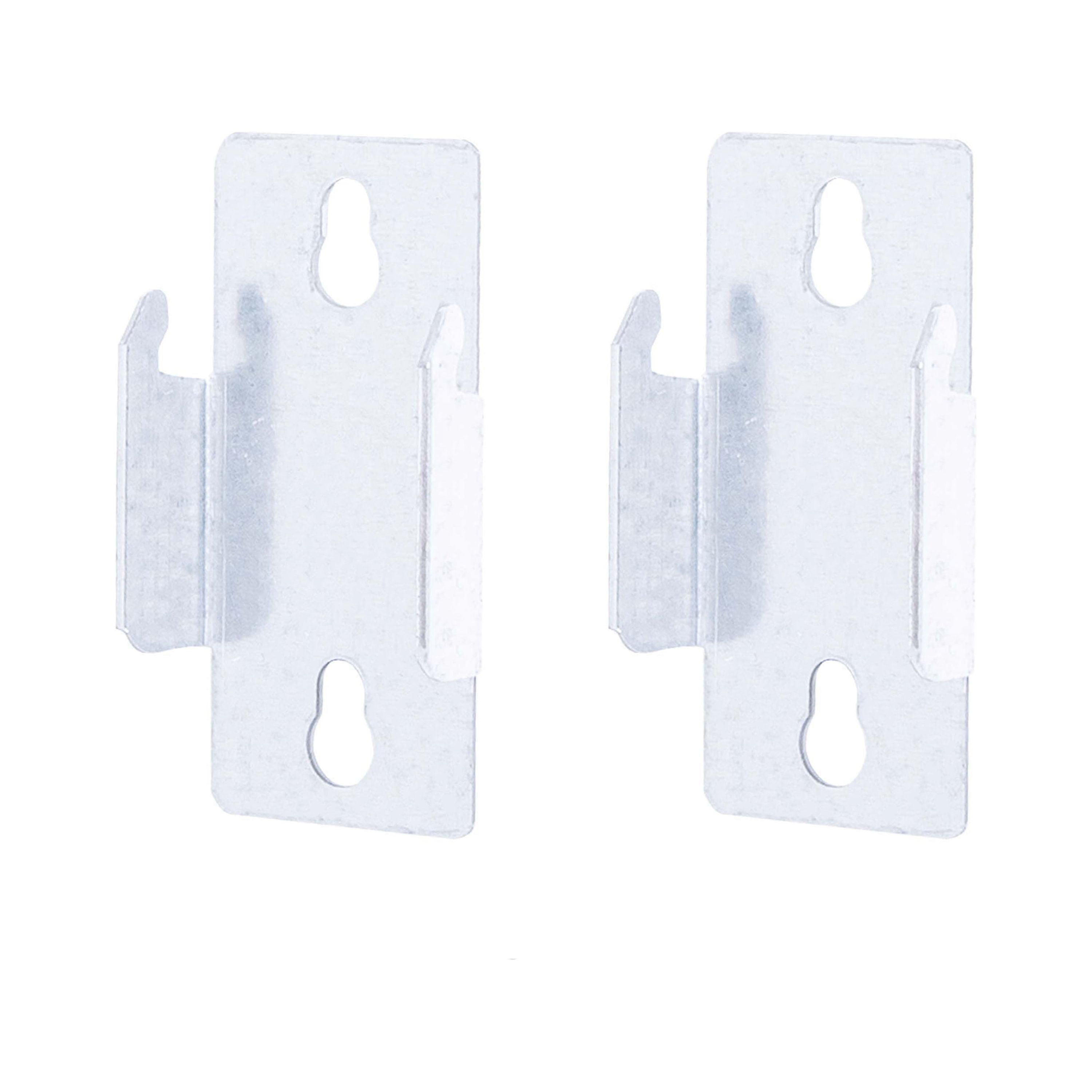 (4 pack) Kenney Steel Basic Double Curtain Rod Mounting Bracket, Set of 2, Silver
