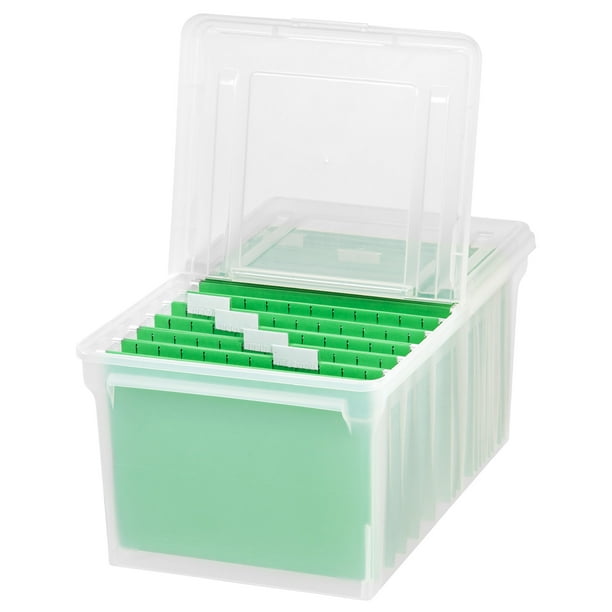 IRIS USA, Letter Size SplitLid File Storage Box, Clear