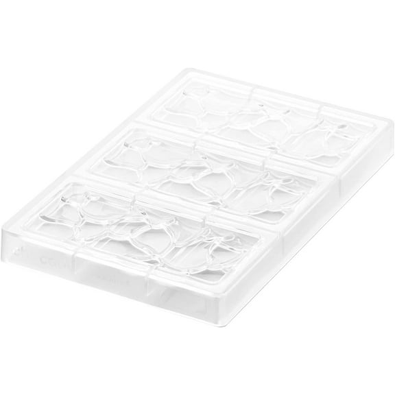 Silikomart Goccia-T Clear Tritan-Plastic Chocolate Mold with 3 Tablet Cavities, Each 150mm x 70mm x 8.3mm High