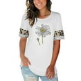 thumbnail image 2 of Gibobby Playera de Verano para Mujer Mujeres Blouse Top Flower imprimir con estilo T - camisas(Blanco,G), 2 of 5