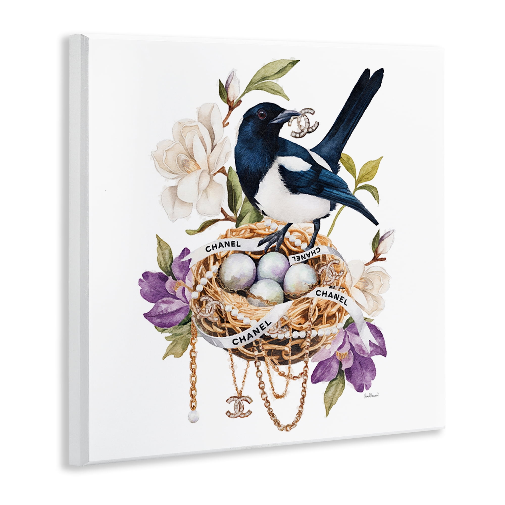 Stupell Industries Glam Birds Nest Magnolia Wall Plaque Art, design by Amanda Greenwood