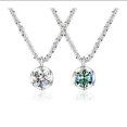 thumbnail image 5 of Collar de diamantes Mosan de color plata esterlina S925 Cadena de coliflor brillante Lujo ligero, 5 of 5
