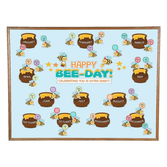 Bee Birthday Classroom Bulletin Board Set - 63 Pc.