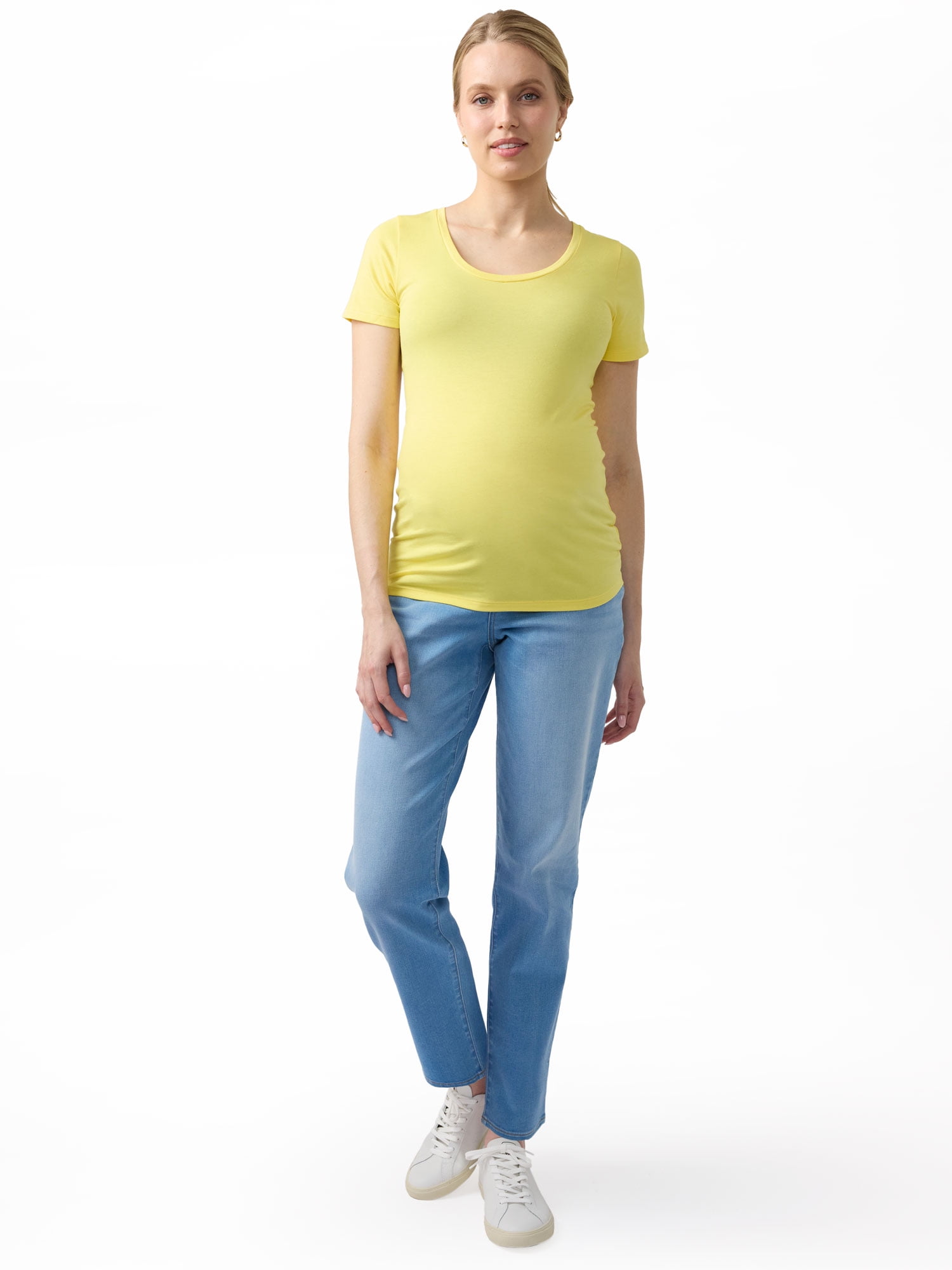 Ingrid & Isabel For Every Belly Women's Maternity Short Sleeve Fitted Scoop Tee, Sizes S-XXL