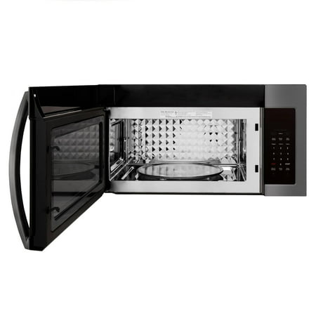 ZLINE Over the Range Convection Microwave Oven in Black Stainless Steel with Modern Handle and Sensor Cooking - Black