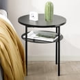 thumbnail image 5 of Mellow Aida Round Multipurpose End & Side Table with Steel Legs, Black, 5 of 9