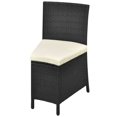 thumbnail image 5 of vidaXL 7 Piece Outdoor Dining Set with Cushions Poly Rattan Black, 5 of 5