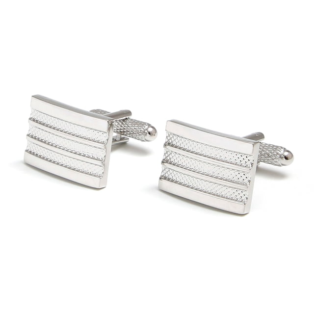 Gemelos cuadrados chapados en plata para hombre a la moda, 18 g