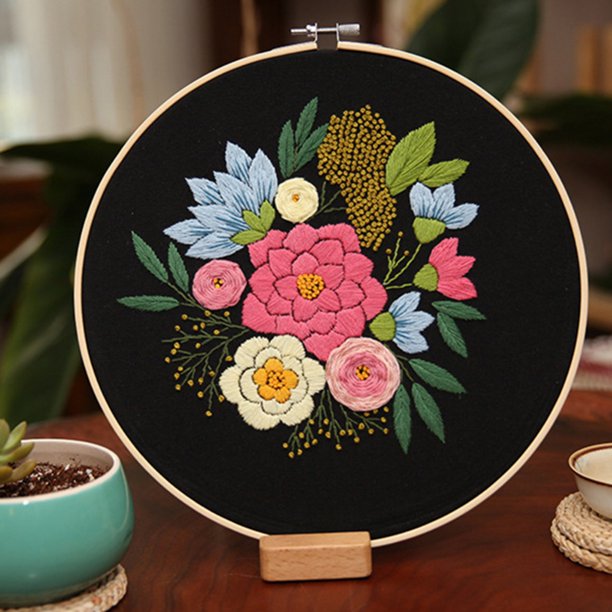 Embroidery Kit for Beginners with Pattern, Stamped Cross Stitch