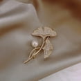 thumbnail image 4 of Mightlink Brooch Pins for Women Ginkgo Leaf Pearl Brooch Lapel Pin Exquisite Elegant Brooch Bridal Corsage Brooch Pin Versatile Accessory Gift, 4 of 6
