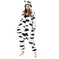 thumbnail image 2 of Leesechin Womens Pajamas Jumpsuit Unisex Adult Bear Sleepwear Onesie Winter Pocket Loose Funny Thicken Pajamas Black L, 2 of 6