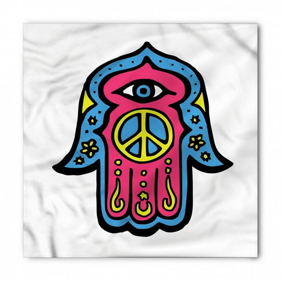 Hamsa Bandana, Hippie Boho Hand Fatima, Unisex Head and Neck Tie, by Ambesonne