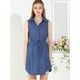 thumbnail image 2 of Vestido Camisero De Mezclilla Con Cuello De Mezclilla Con Botones En La Cintura Para Mujer Azul XS INSPIRE CHIC Vestido, 2 of 6