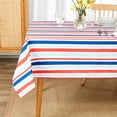 thumbnail image 3 of Deconovo Red and Blue Striped Tablecloth, Waterproof Printed Polyester Table Cover for Dining Room, 60 x 120 in, Rectangle, 1 Pack, 3 of 6