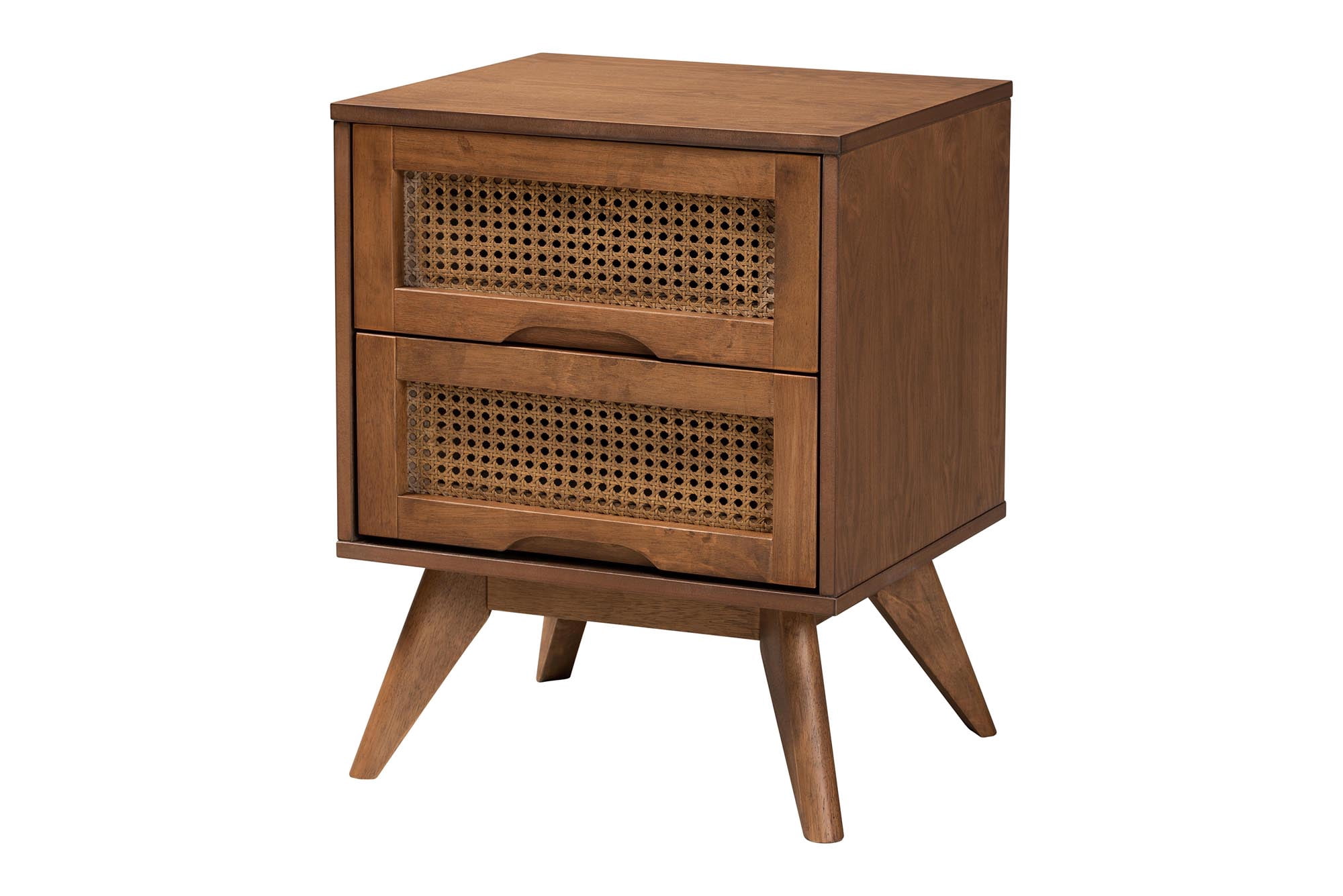Baxton Studio Demeter Mid-Century Bedroom Set, 3-Piece, Walnut Brown
