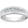thumbnail image 1 of 1ct Channel Set Mens Diamond Wedding Ring 14K White Gold, 1 of 2