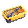 thumbnail image 3 of Portable Lunch Box Lunch Bags for Children School Office Bento Box with Tableware Thermal Bag Complete Kit Microwavable Heating Blue-1100ML, 3 of 6