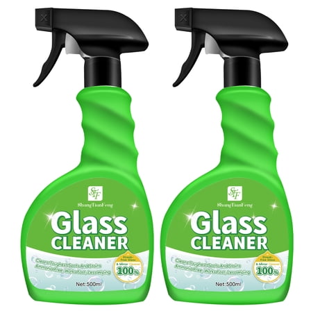 2Pack Glass Cleaner Spray, Streak-Free, Ammonia-Free for Windows, Mirrors & More , 32oz